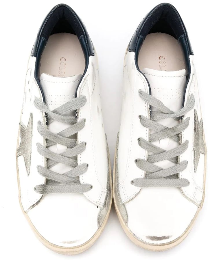 Golden Goose super-star leather upper and heel suede star and s white Wit