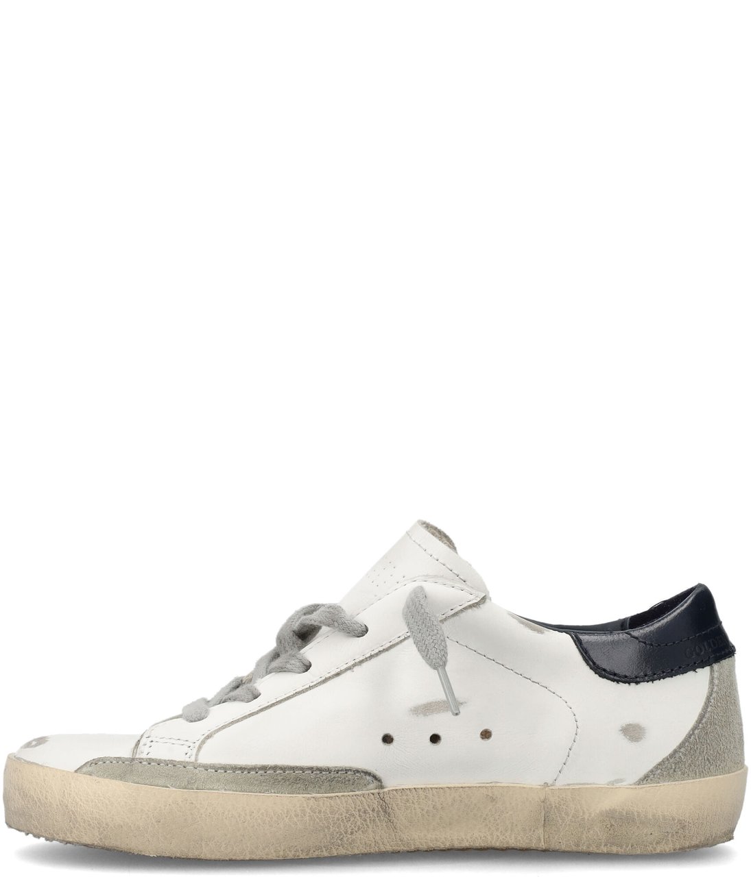 Golden Goose super-star leather upper and heel suede star and s white Wit