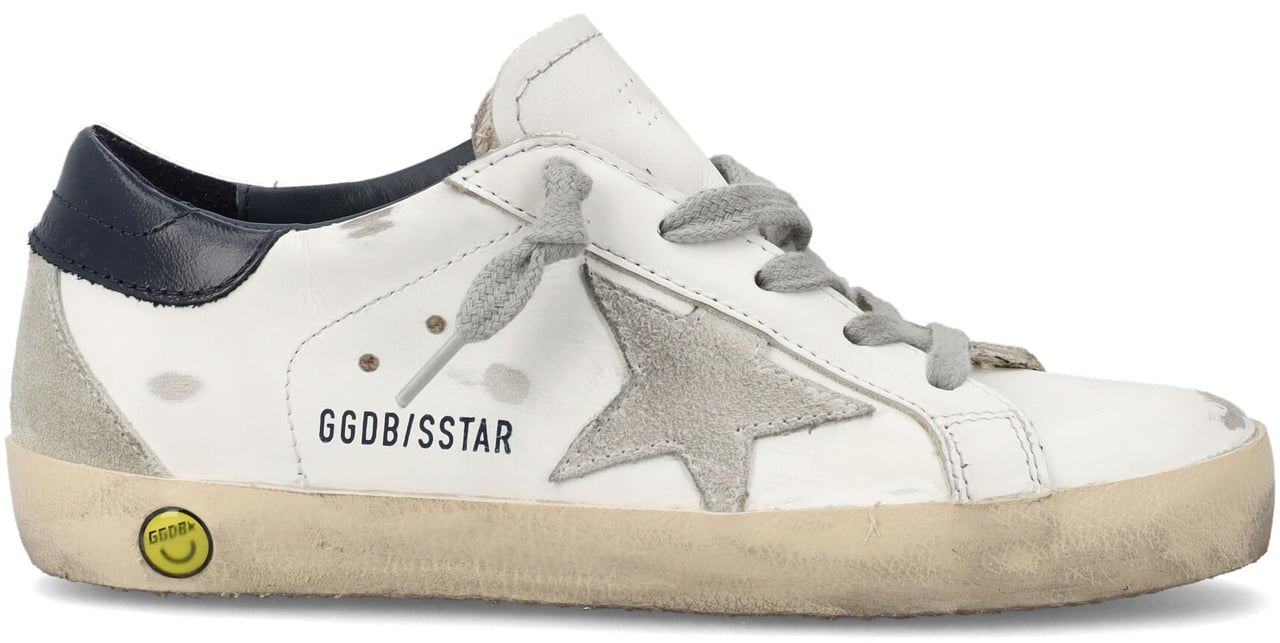 Golden Goose super-star leather upper and heel suede star and s white Wit