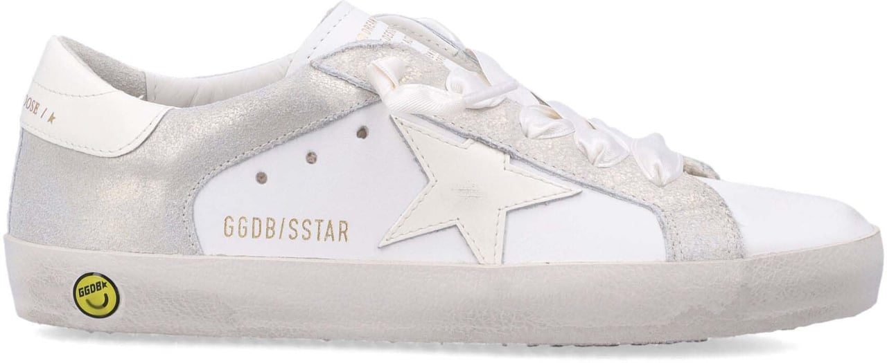 Golden Goose Super Star Leather And Laminated Suede White/Platinum Wit
