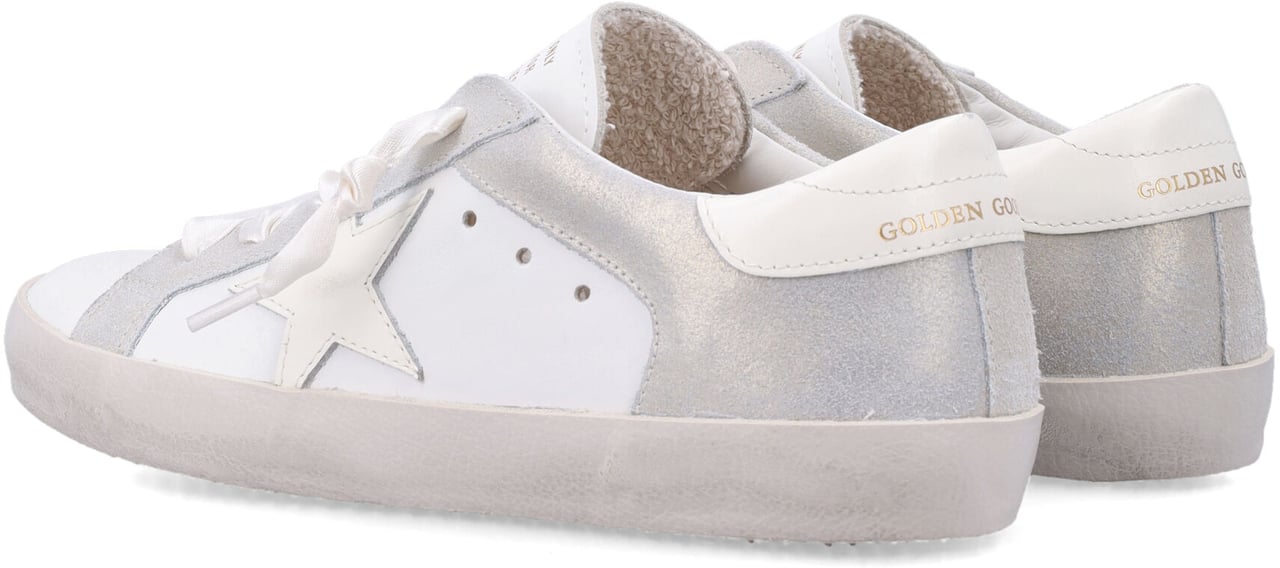 Golden Goose Super Star Leather And Laminated Suede White/Platinum Wit