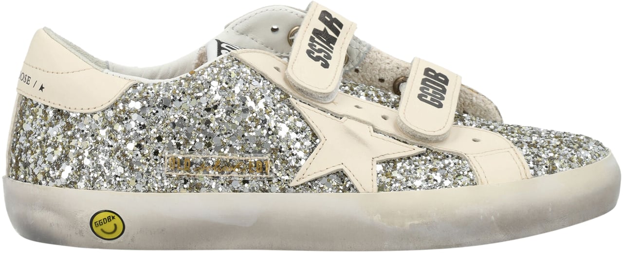 Golden Goose Old School Glitter Platimnumcream Zilver