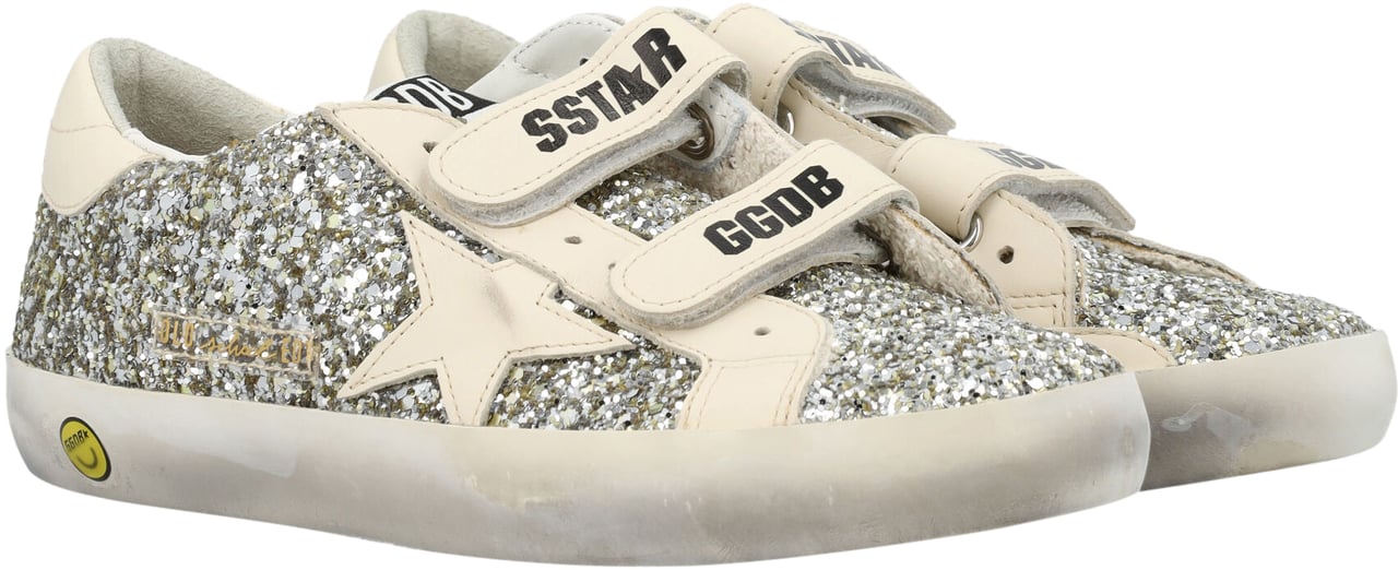 Golden Goose Old School Glitter Platimnumcream Zilver
