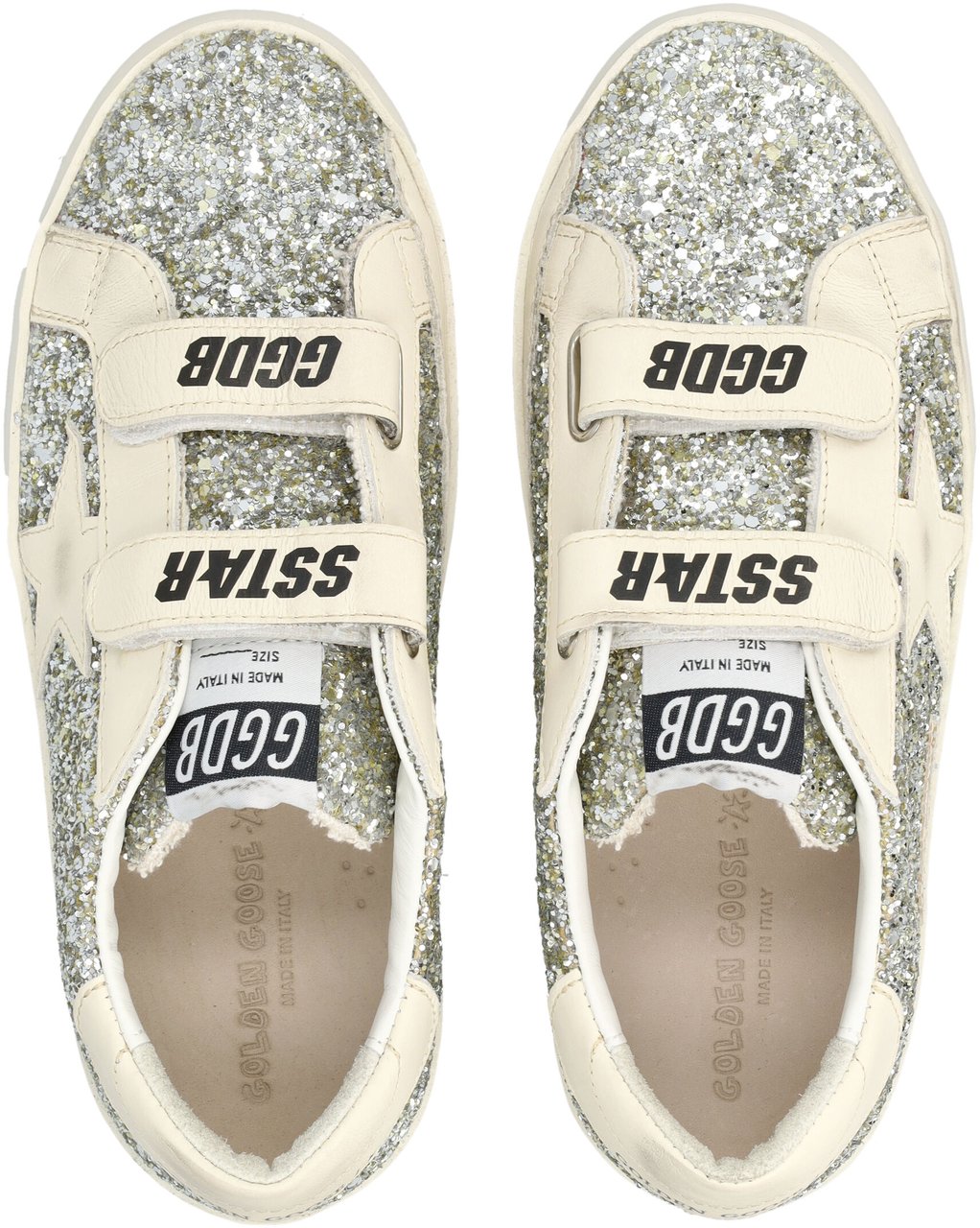 Golden Goose Old School Glitter Platimnum/Cream Zilver