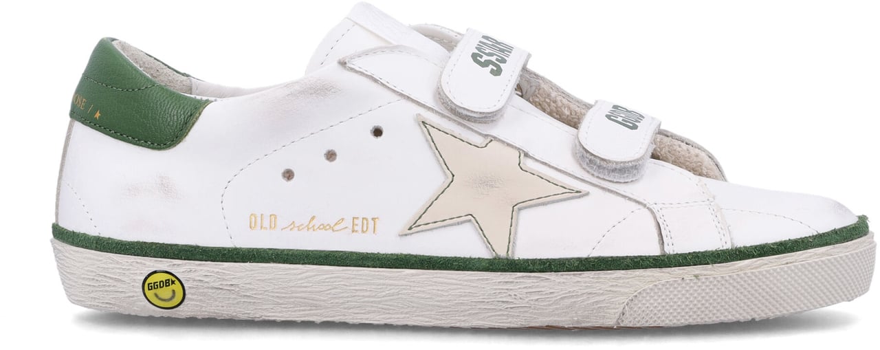 Golden Goose Old School Leather Whitecreamgreen Divers