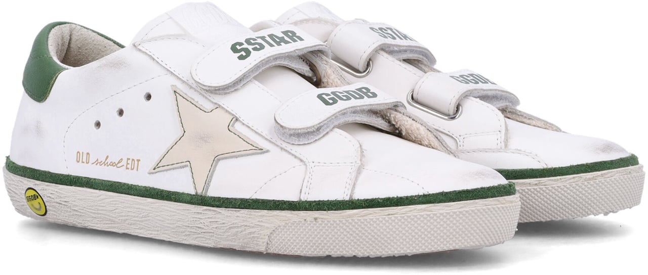 Golden Goose Old School Leather Whitecreamgreen Divers