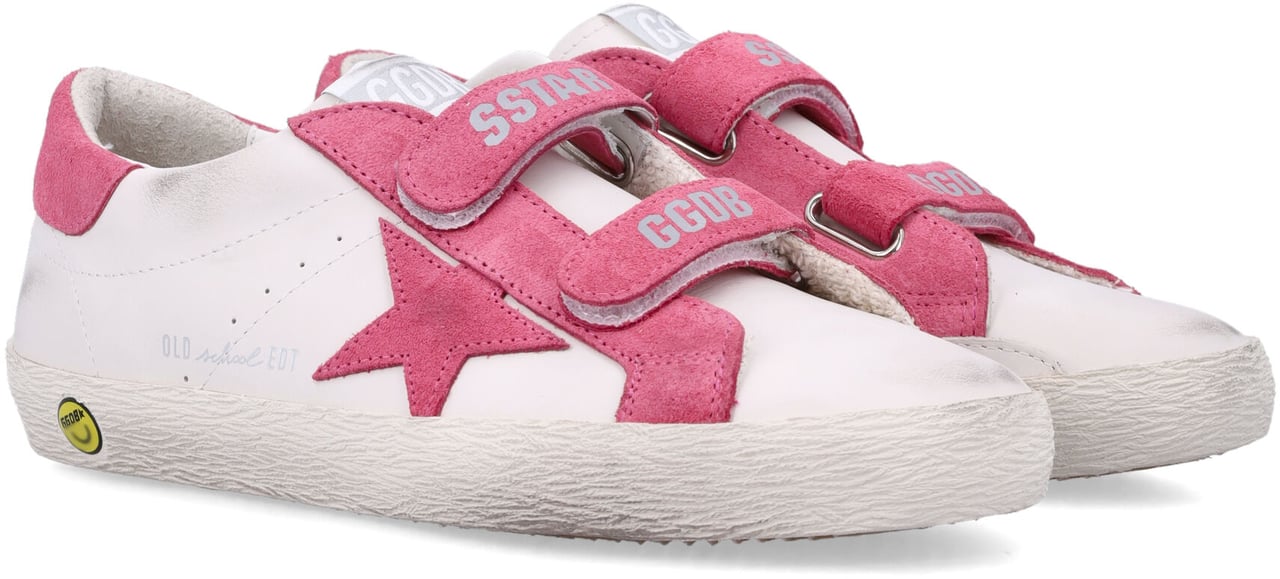 Golden Goose Old School Leather Milk/Hot Pink Roze