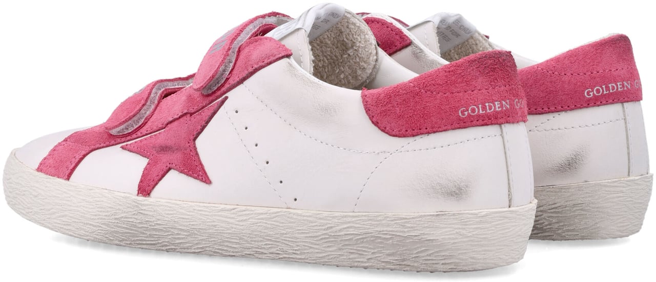 Golden Goose Old School Leather Milk/Hot Pink Roze