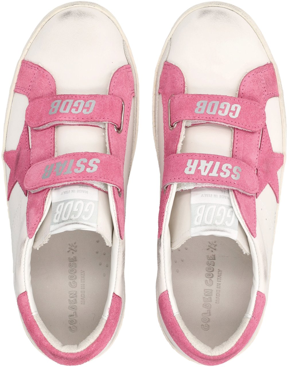 Golden Goose Old School Leather Milk/Hot Pink Roze
