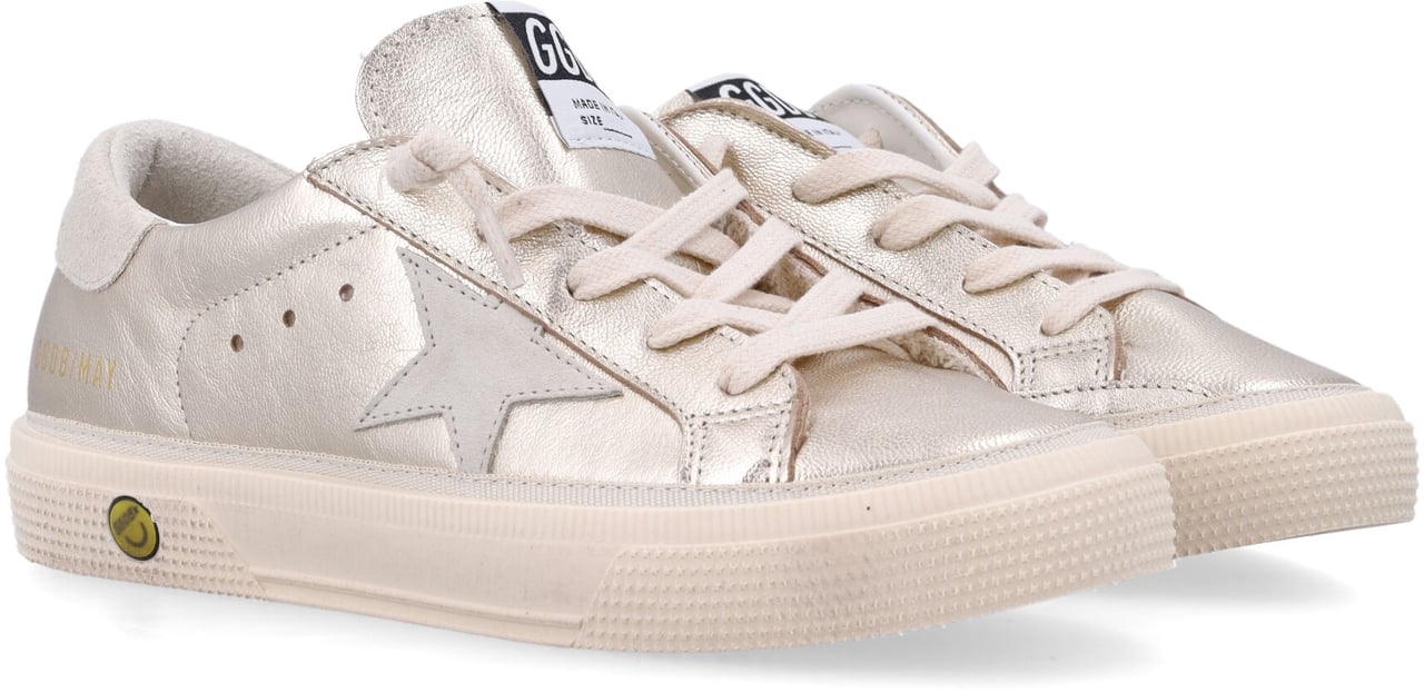 Golden Goose May Laminated Platinum/Grey Wit