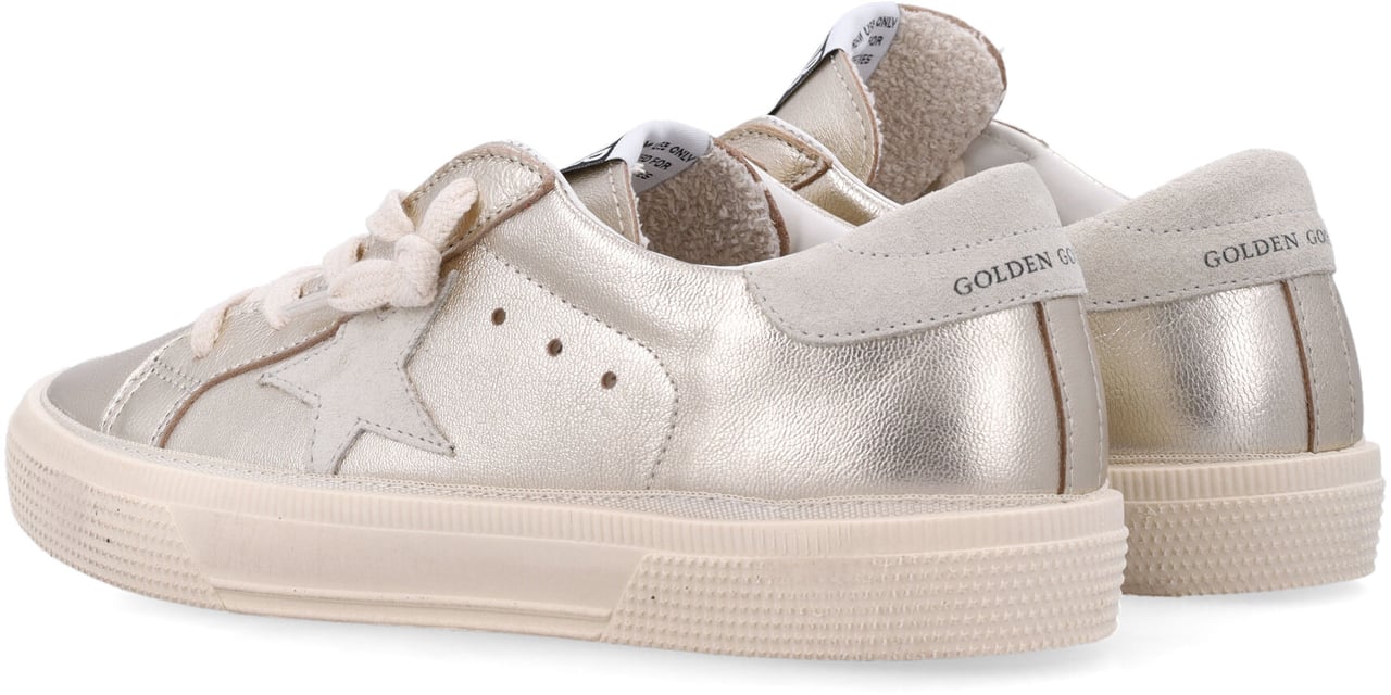 Golden Goose May Laminated Platinum/Grey Wit