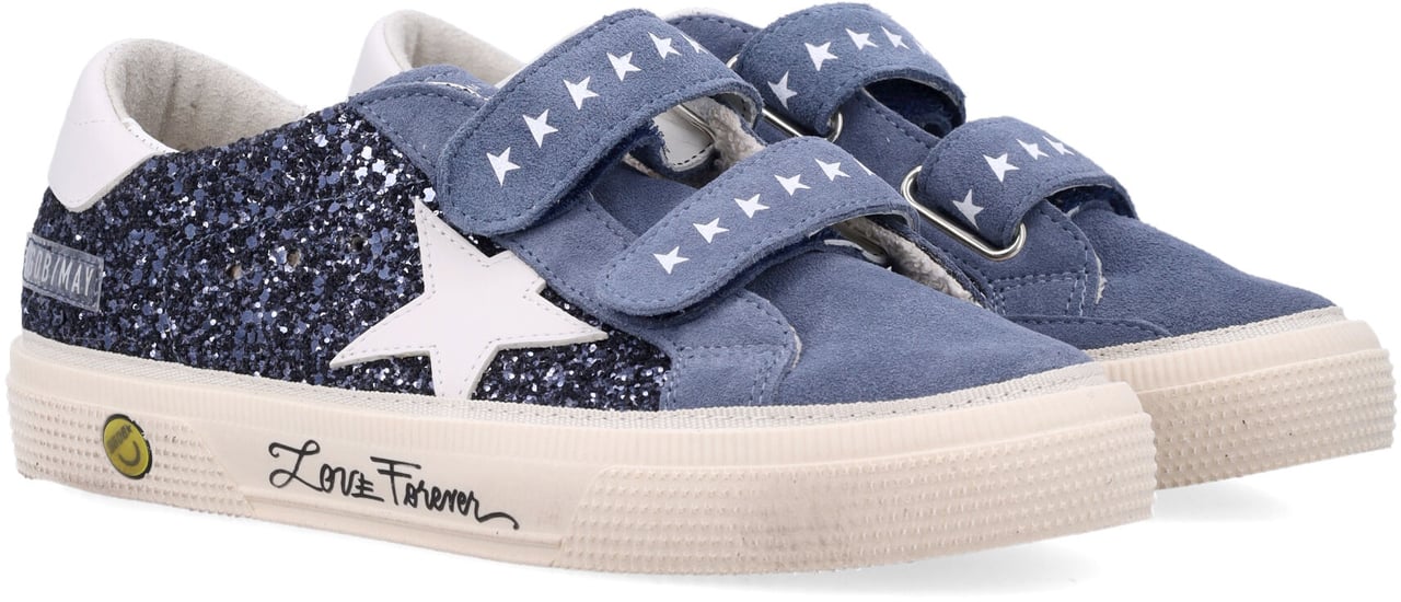 Golden Goose May School Glitter Blue Black/Blue Blauw