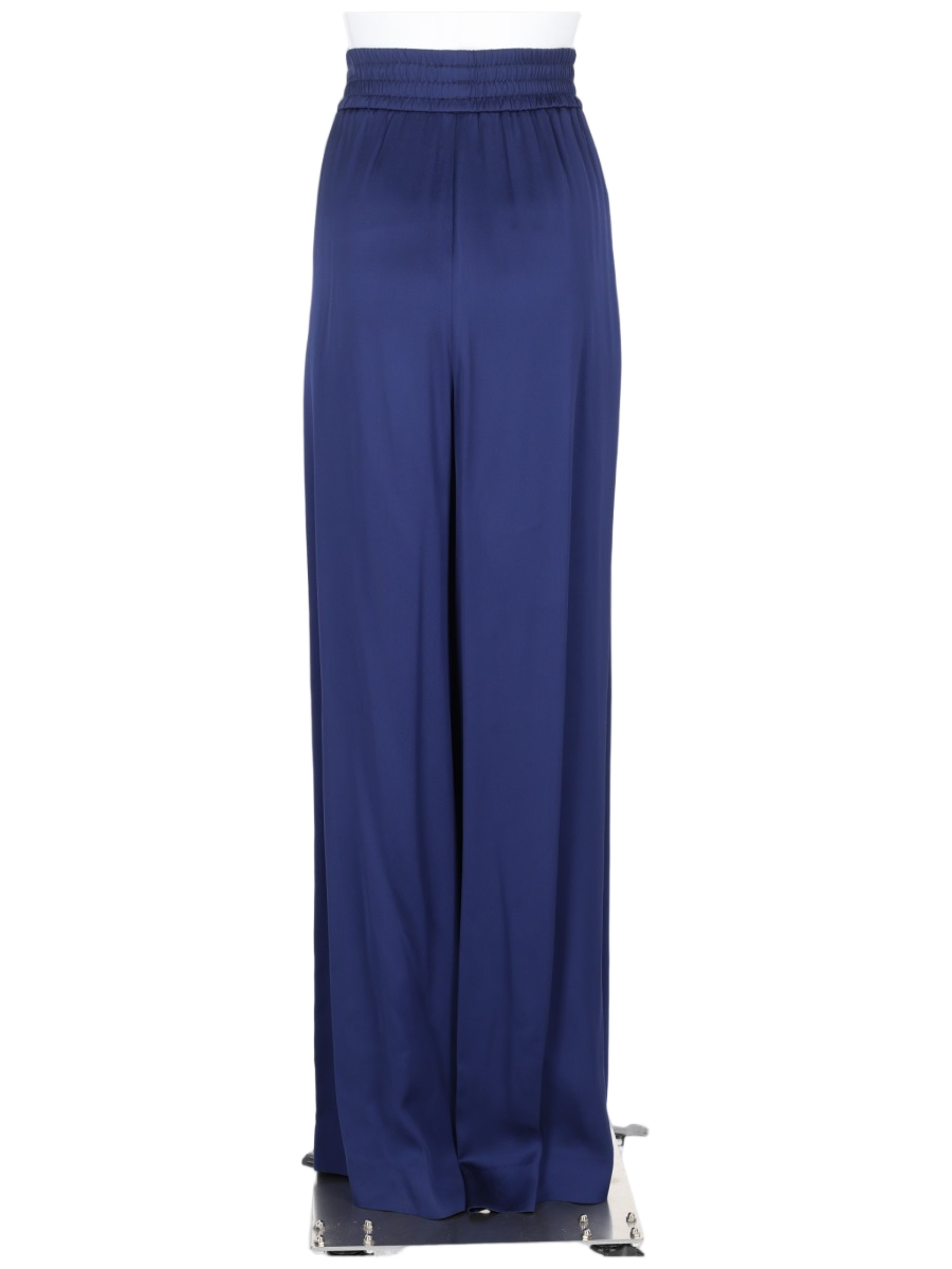 Golden Goose Wide-Leg Blue Trousers With High Elastic Waistband Paars