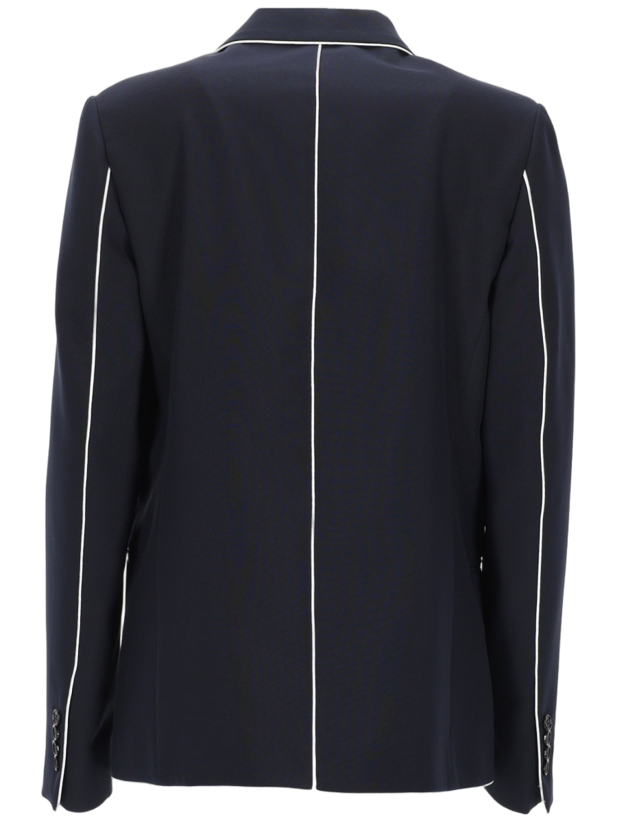 Golden Goose Tailored Navy Blazer with Contrasting White Piping Zwart