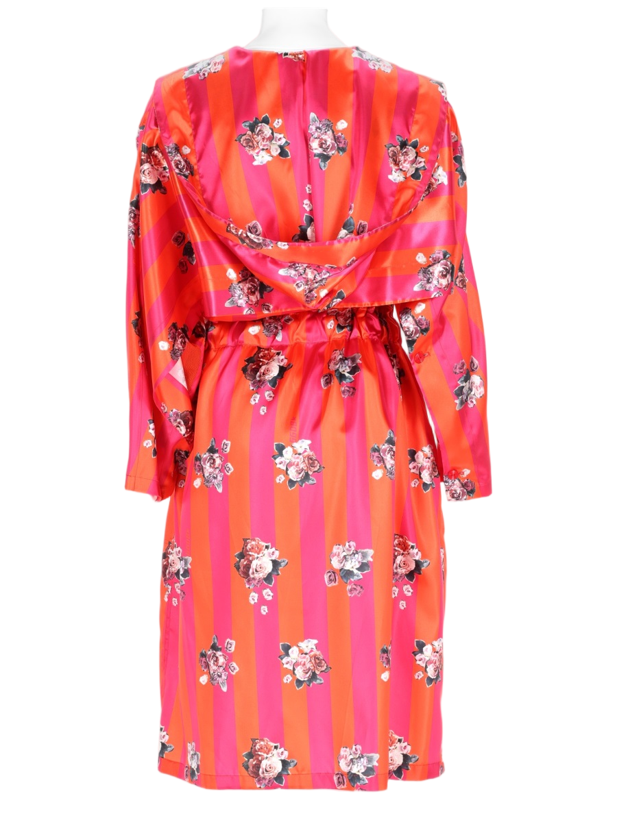 Golden Goose Vibrant Fuchsia Coat with Floral Prints Roze