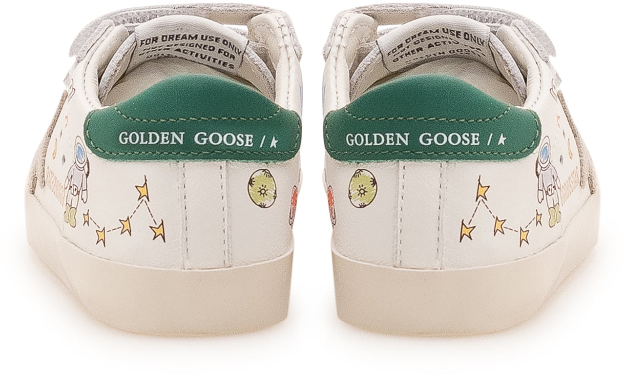 Golden Goose Baby School Sneaker con Doppio Strap Wit