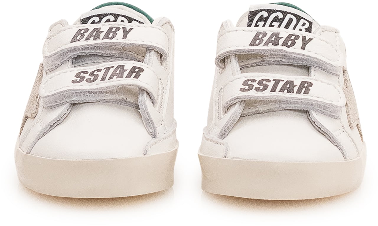 Golden Goose Baby School Sneaker con Doppio Strap Wit