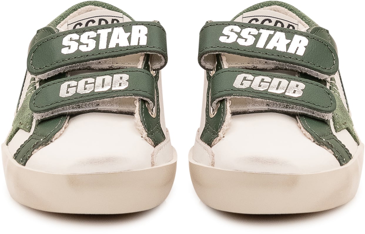 Golden Goose Sneaker Old School Leather con Stella Applicata Donkergroen