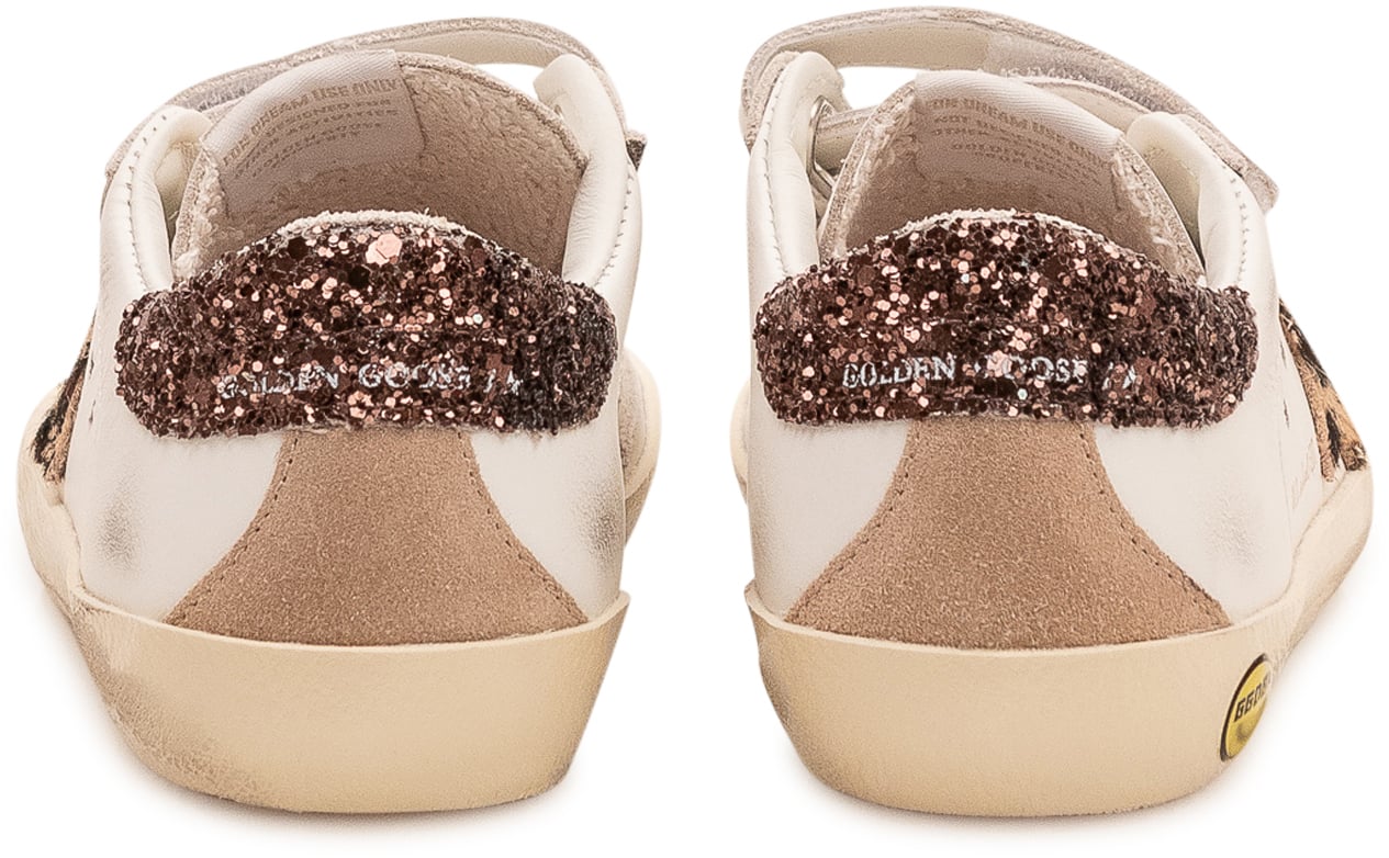 Golden Goose Sneaker Old School Leather con Motivo Animalier Wit