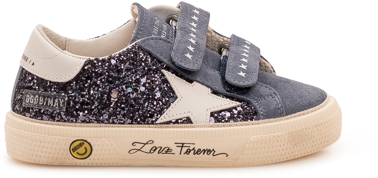 Golden Goose May School Sneaker con Doppio Strap Blauw