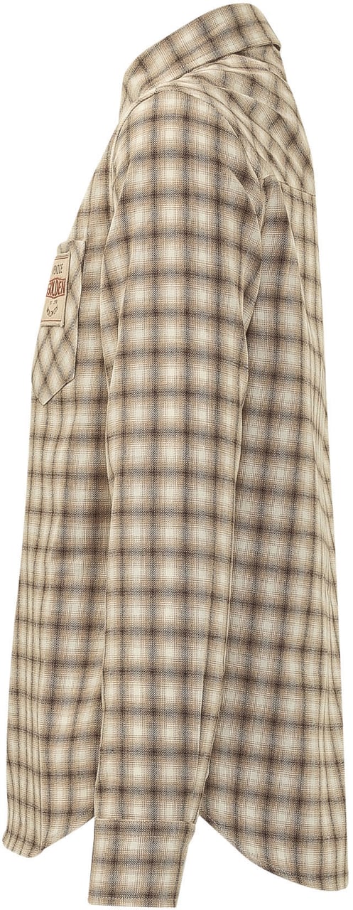 Golden Goose Camicia Journey Boy a Quadri Beige