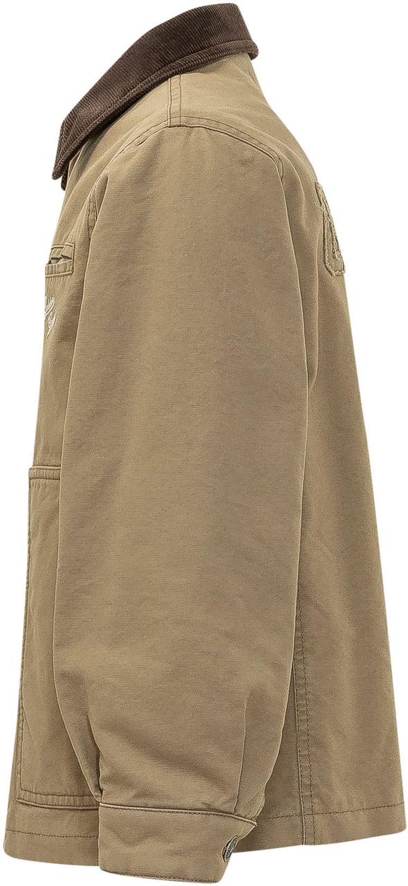 Golden Goose Giacca con Zip e Colletto a Contrasto Beige