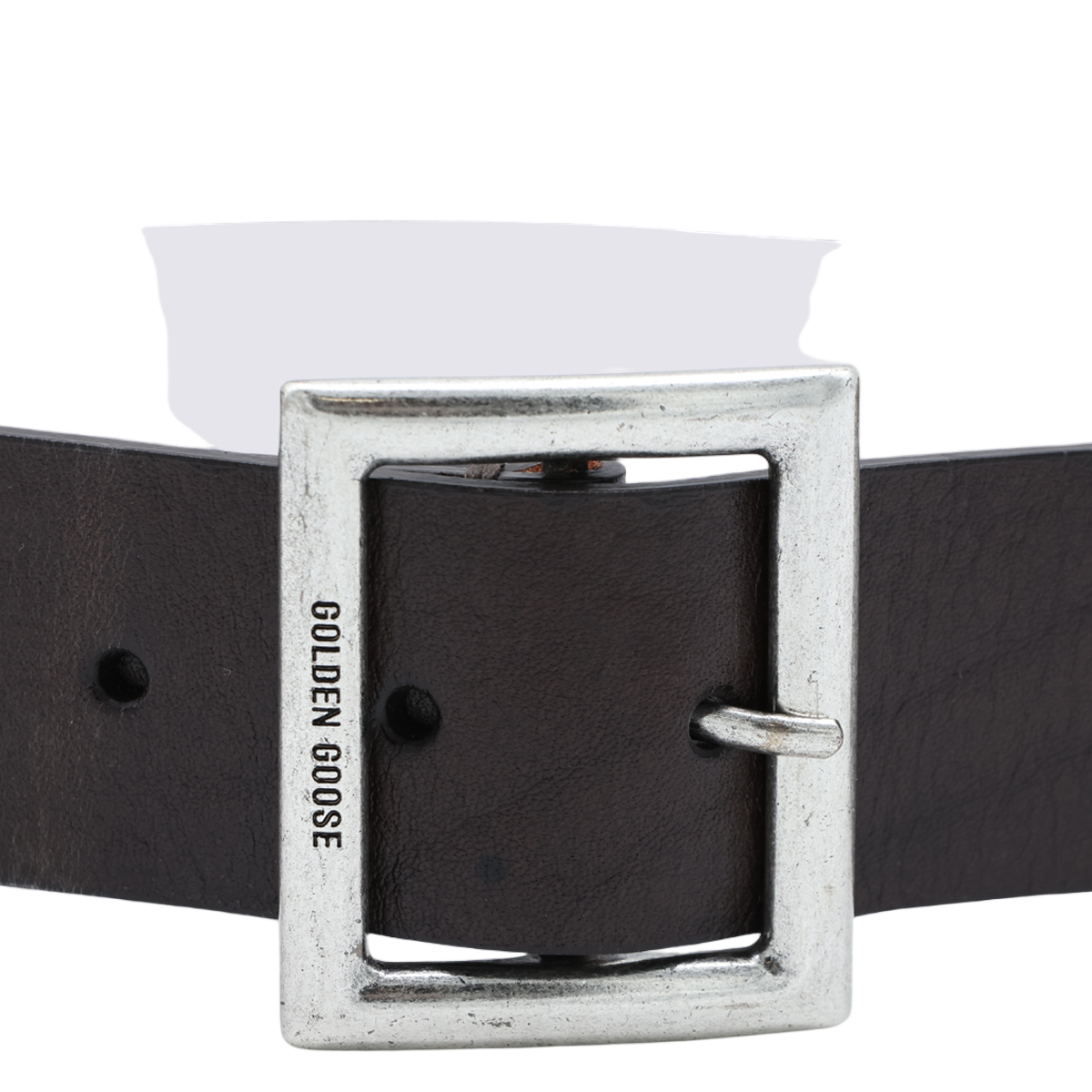 Golden Goose Textured Leather Belt with Metallic Studs Zwart