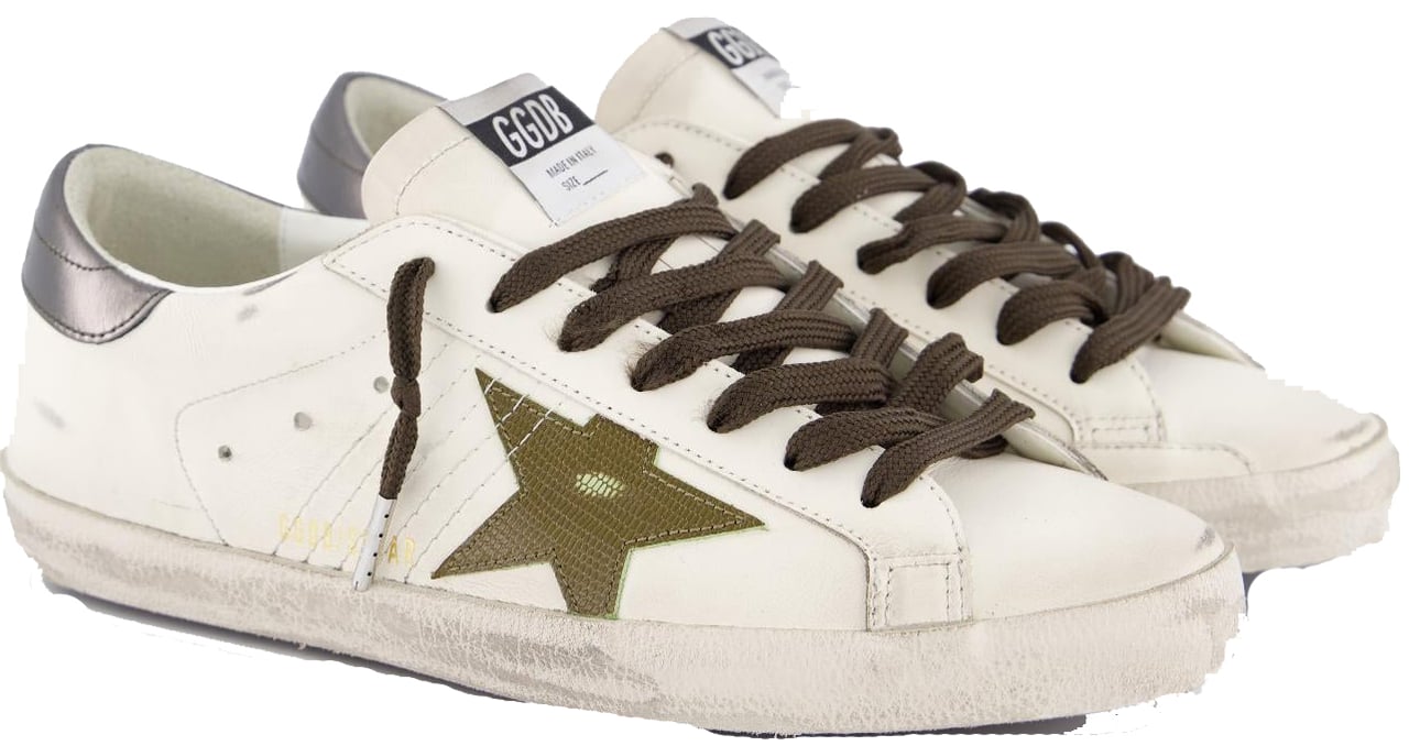 Golden Goose Heren Super-Star Sneaker Wit/Groen Wit