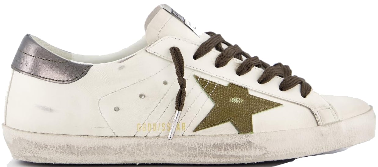 Golden Goose Heren Super-Star Sneaker Wit/Groen Wit