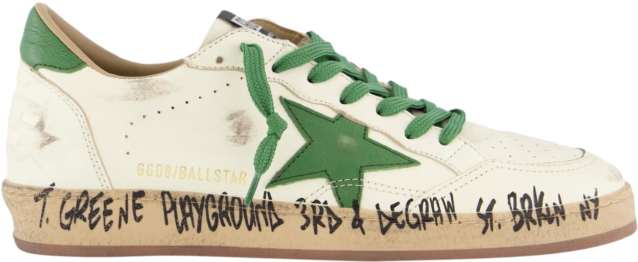 Golden Goose Heren Ball Star Sneaker Wit/Groen Wit