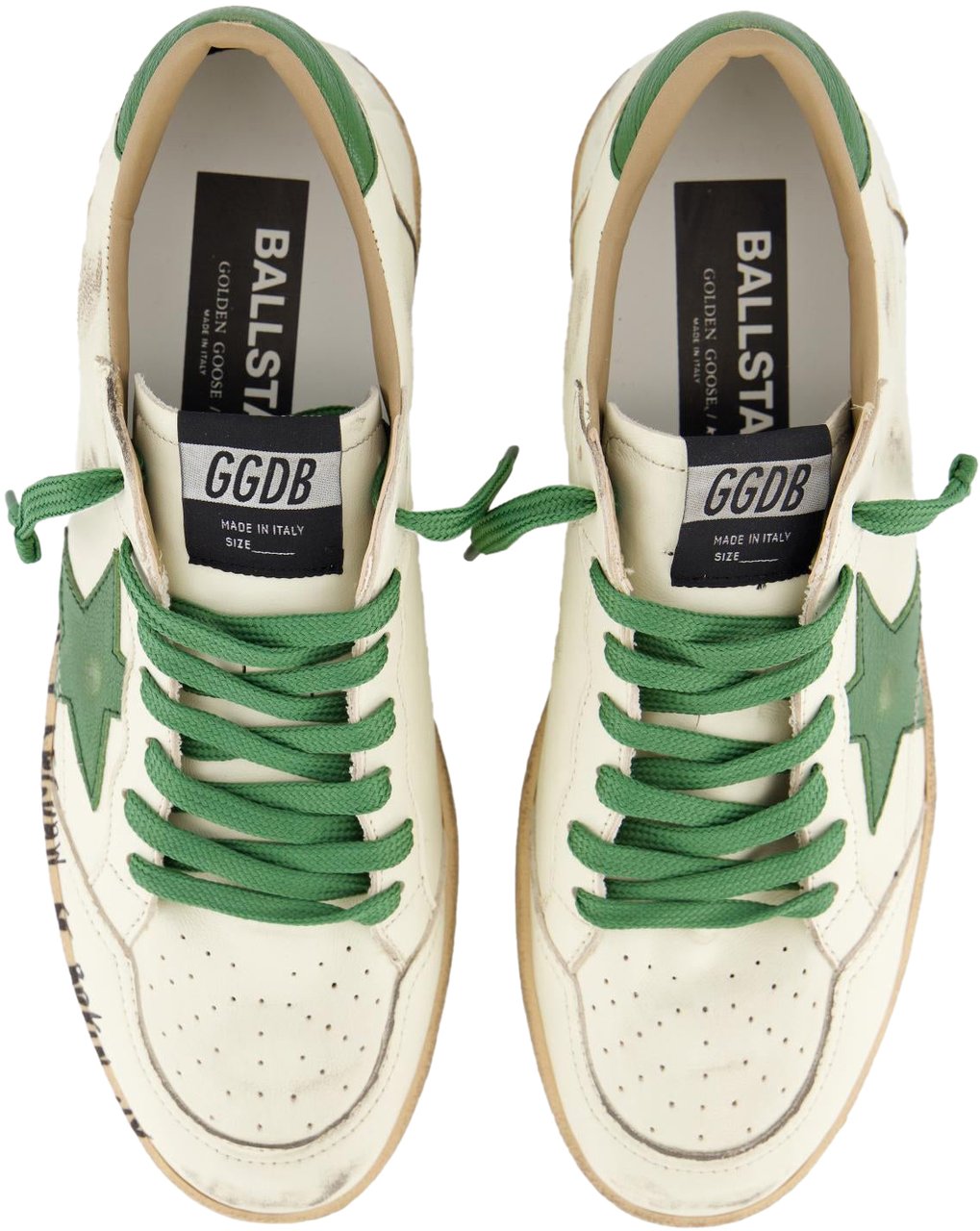 Golden Goose Heren Ball Star Sneaker Wit/Groen Wit
