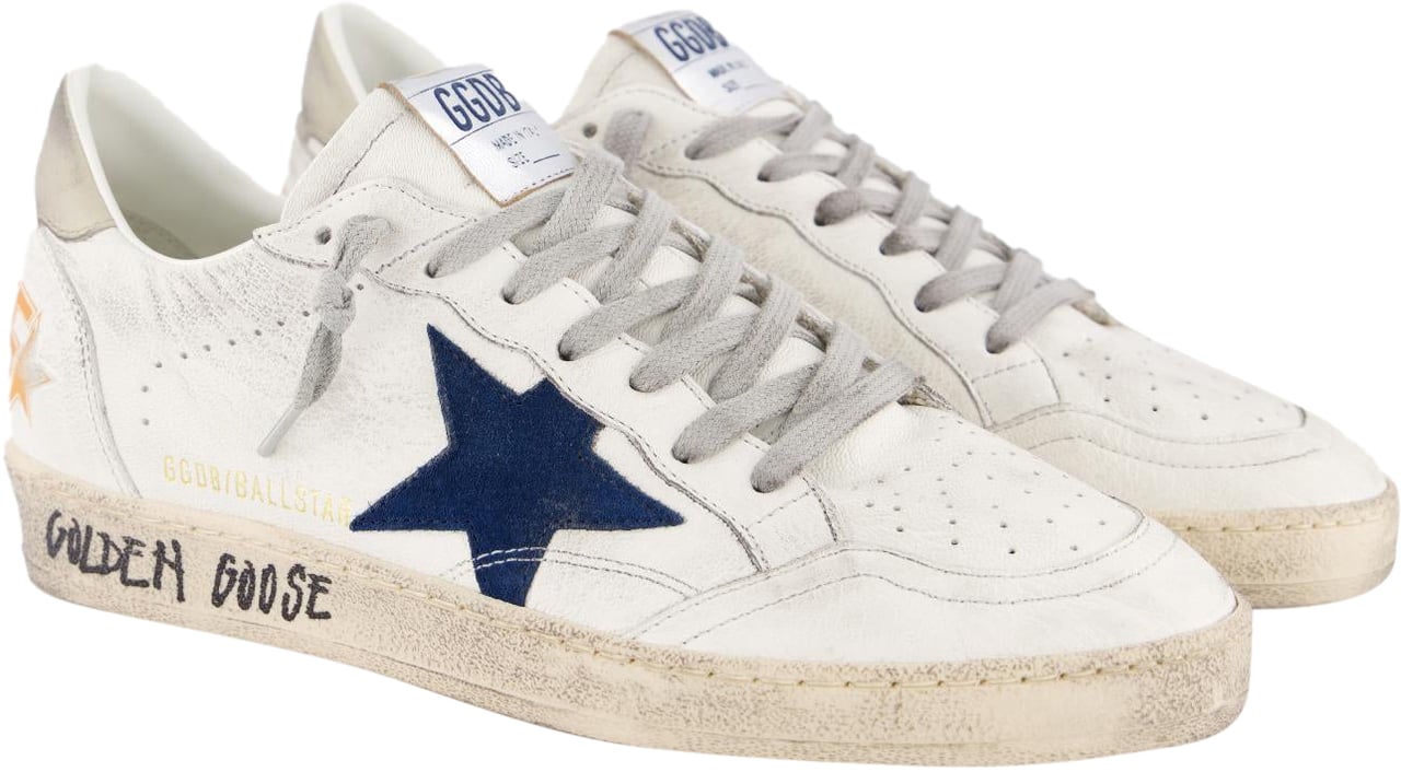 Golden Goose Heren Ball Star Sneaker Wit/Blauw Wit