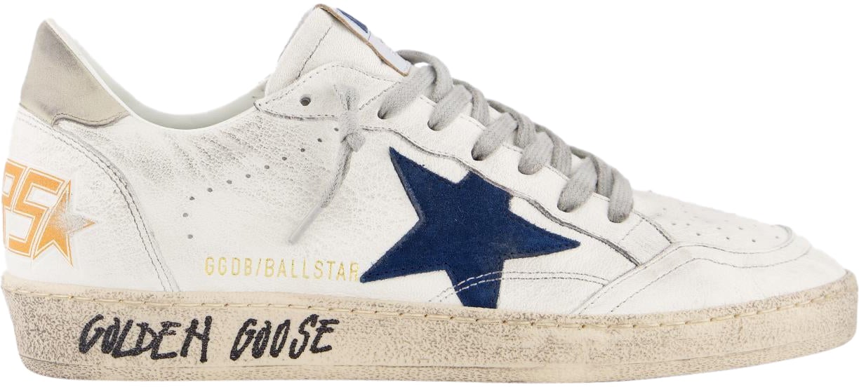 Golden Goose Heren Ball Star Sneaker Wit/Blauw Wit