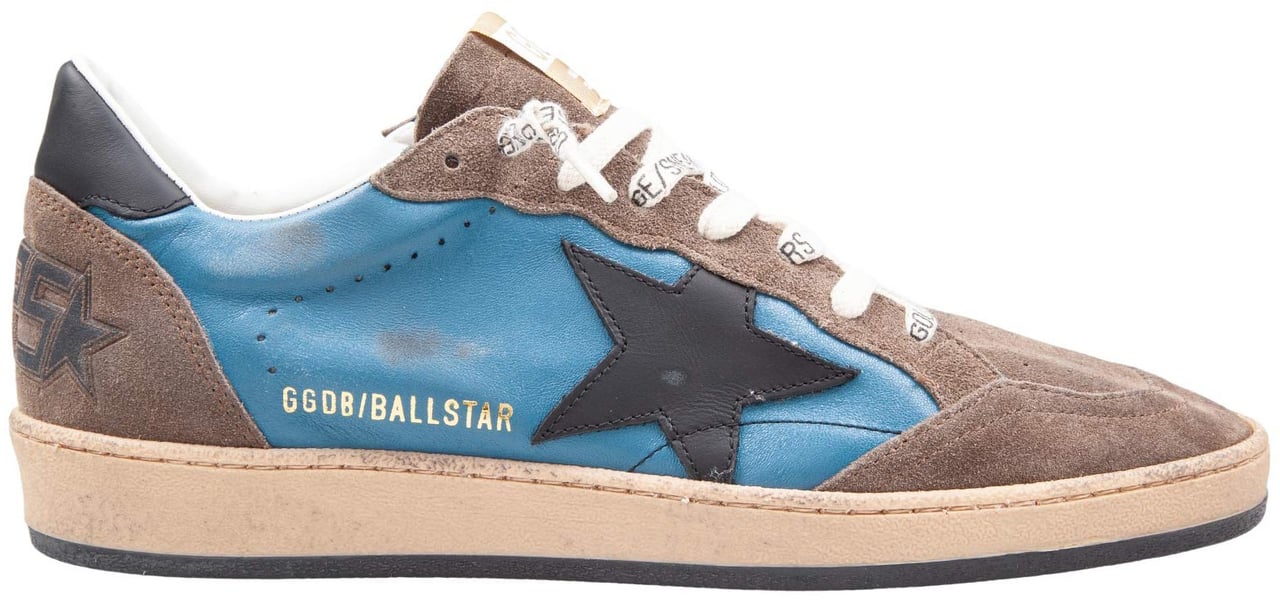 Golden Goose Golden goose ballstar suede sneakers, grey and blue Blauw
