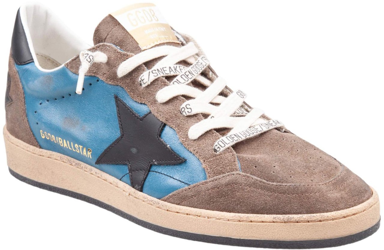 Golden Goose Golden goose ballstar suede sneakers, grey and blue Blauw