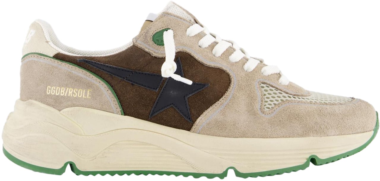 Golden Goose Heren Running Sole Sneaker Bruin Beige