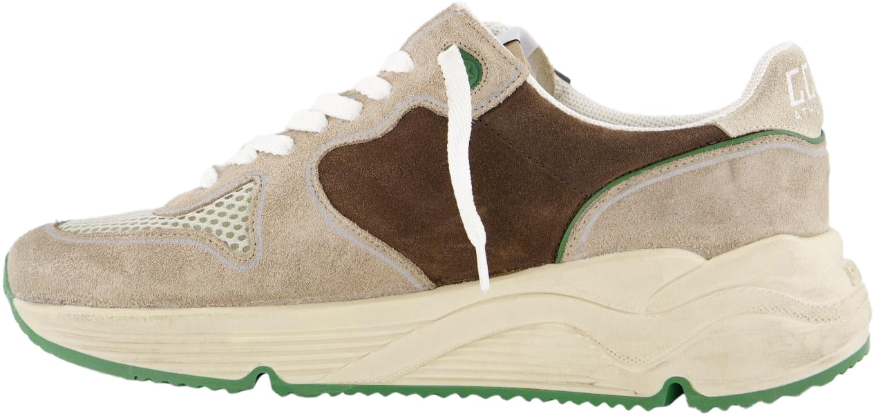 Golden Goose Heren Running Sole Sneaker Bruin Beige