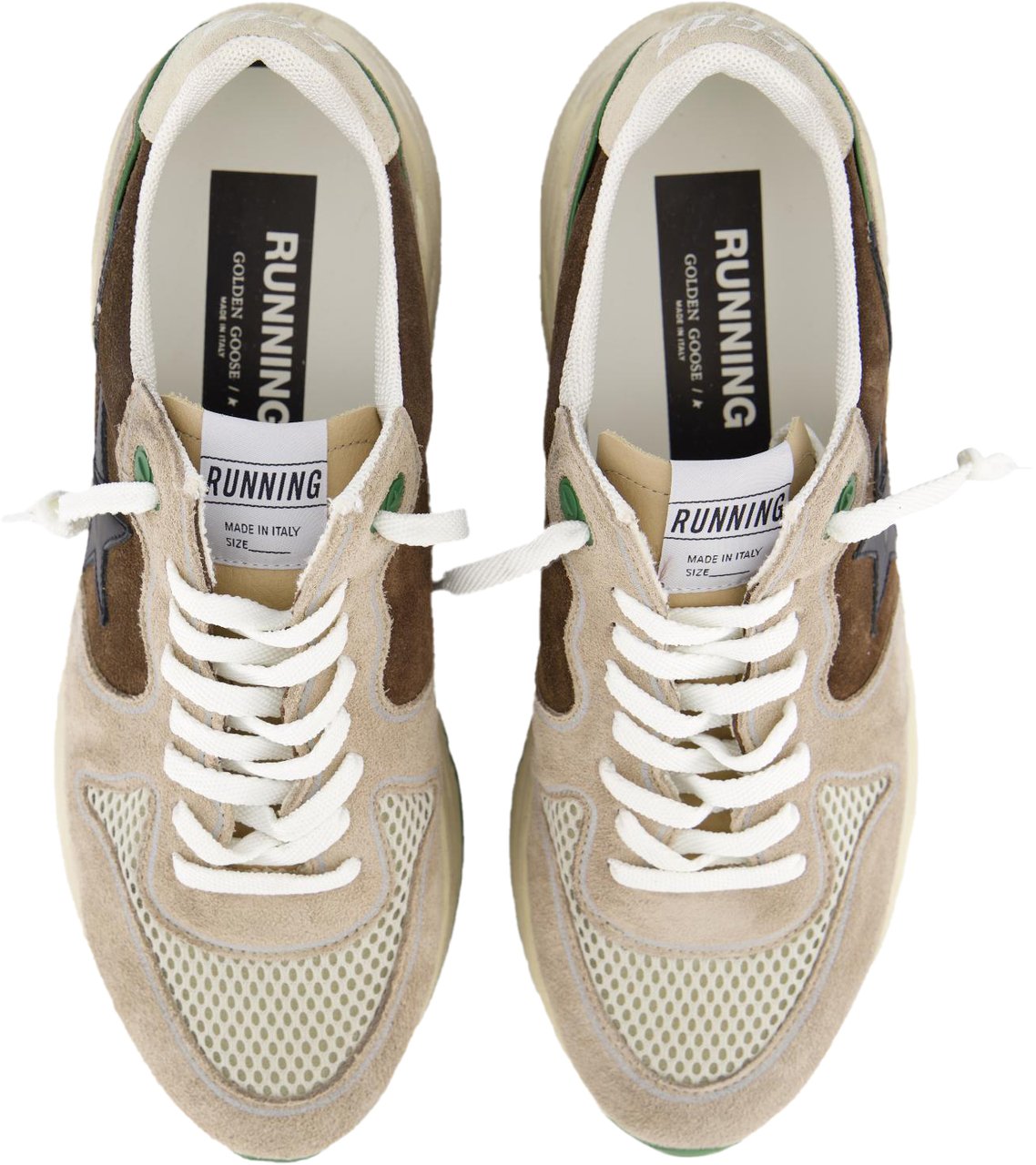 Golden Goose Heren Running Sole Sneaker Bruin Beige