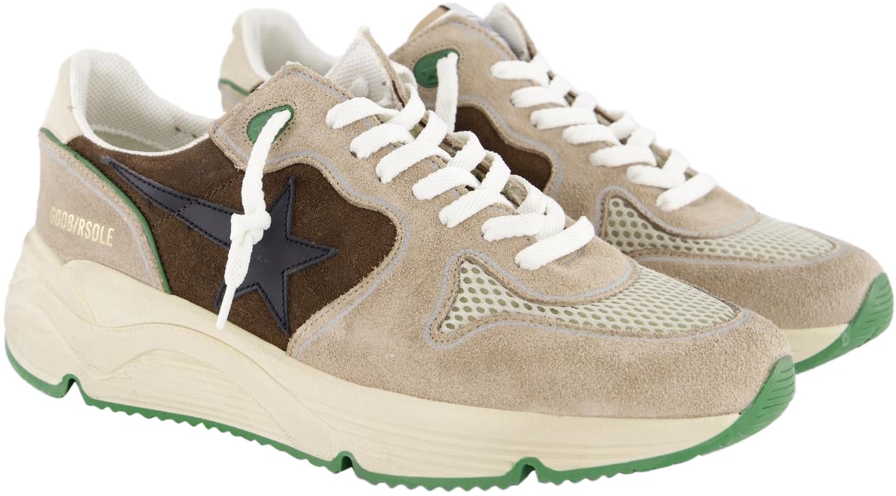Golden Goose Heren Running Sole Sneaker Bruin Beige