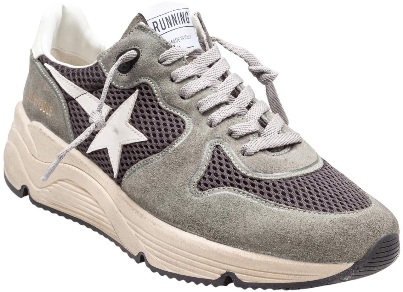 Golden Goose Golden goose running sneakers in suede and fabric color green Groen