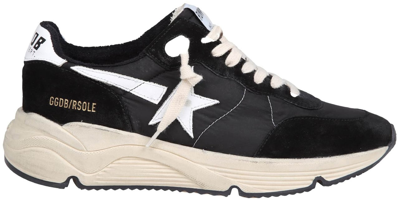 Golden Goose Golden goose running sun sneakers in suede color black/white Zwart