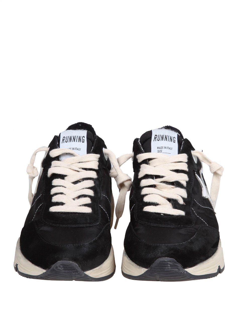 Golden Goose Golden goose running sun sneakers in suede color black/white Zwart