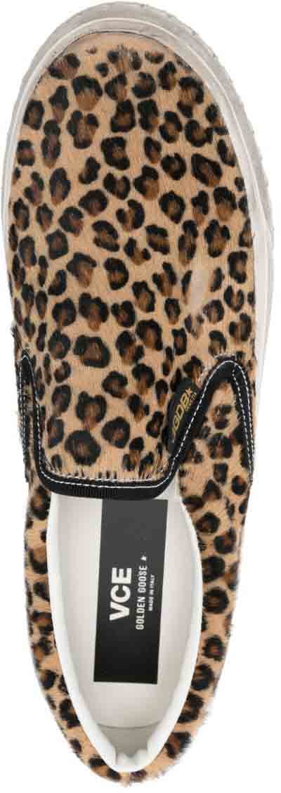 Golden Goose Sneakers Leopard Print Beige