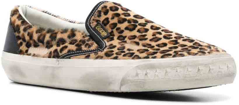 Golden Goose Sneakers Leopard Print Beige