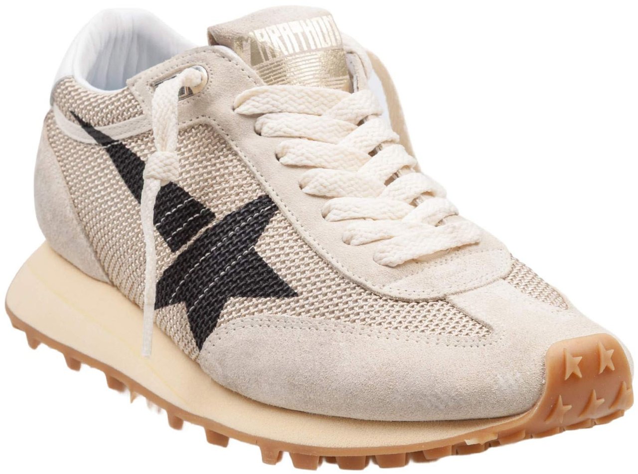 Golden Goose Golden goose mesh and suede running sneakers in beige and black Beige