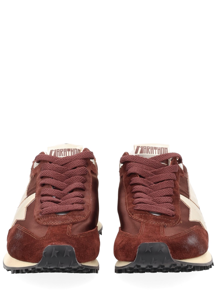 Golden Goose Marathon Suede Deep Reddish Sneakers Zwart