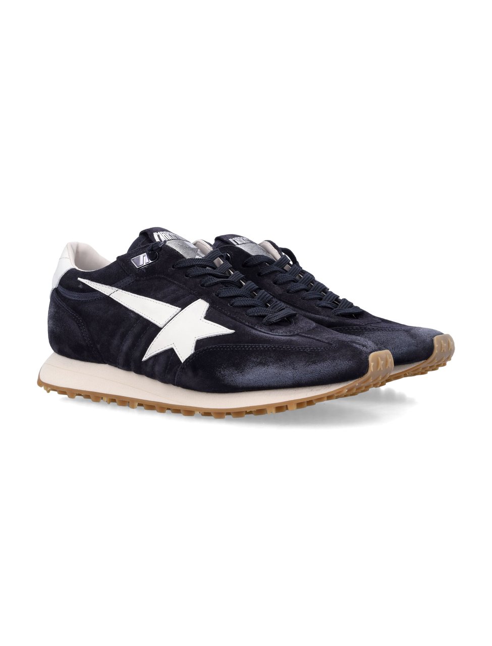 Golden Goose Blue Suede Marathon Sneakers Zwart