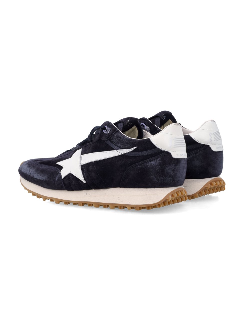 Golden Goose Blue Suede Marathon Sneakers Zwart
