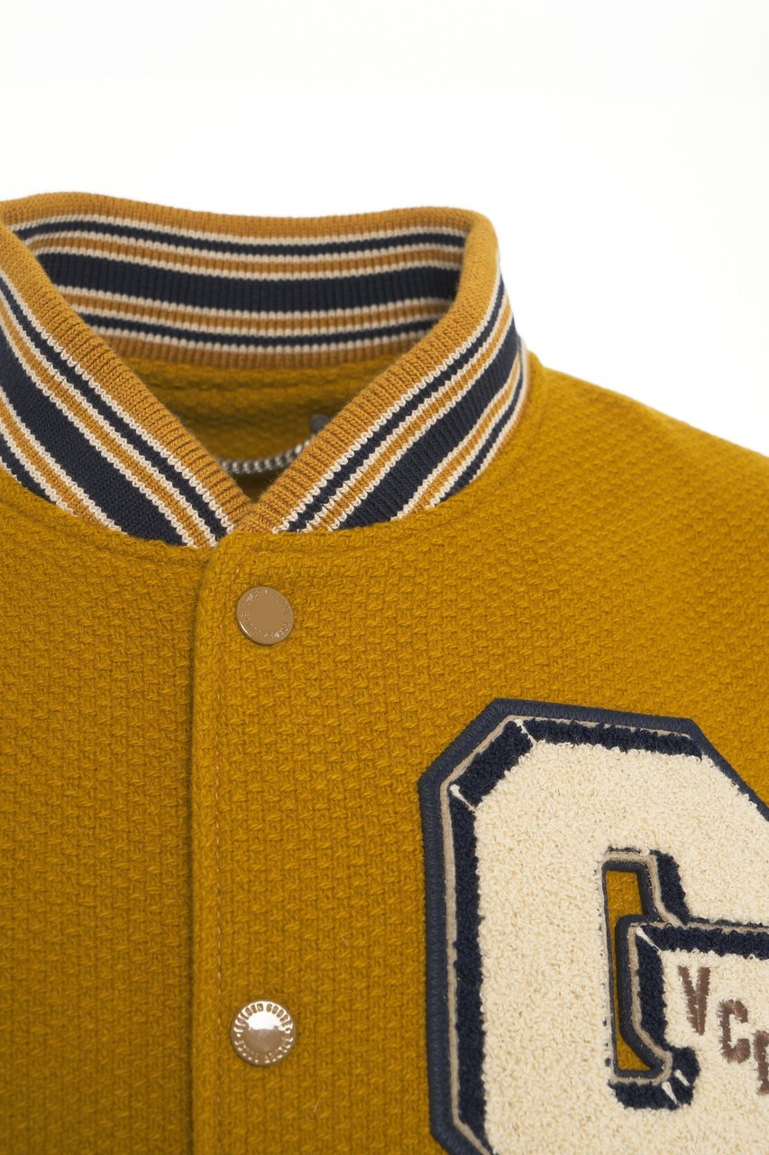 Golden Goose Bomber jacket with logo patch Beige