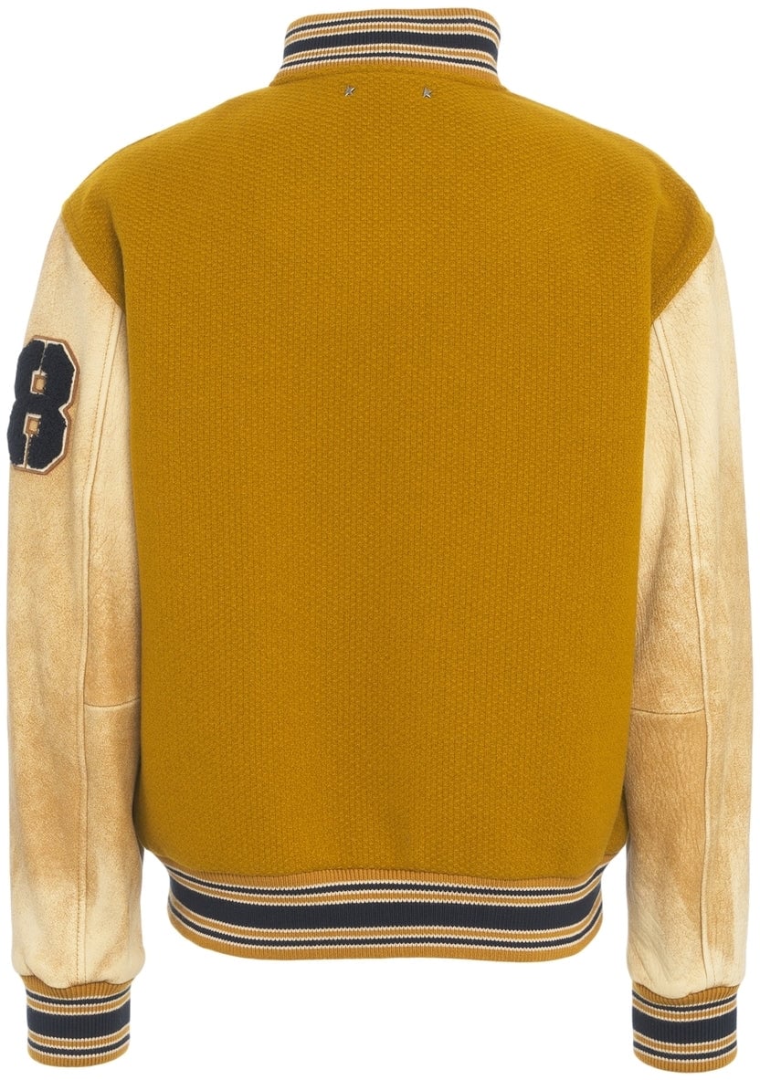 Golden Goose Bomber jacket with logo patch Beige